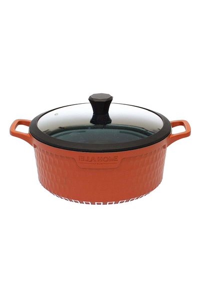 Ella Home Italia Cast Aluminum Pot With Lid, Ella Home, Cherry, 6.3l, 28 Cm