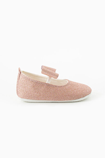 yummy kids First Step Non-Slip Sole Rubber Comfortable Glitter Bow Detailed Girls Ballerina Shoes Booties