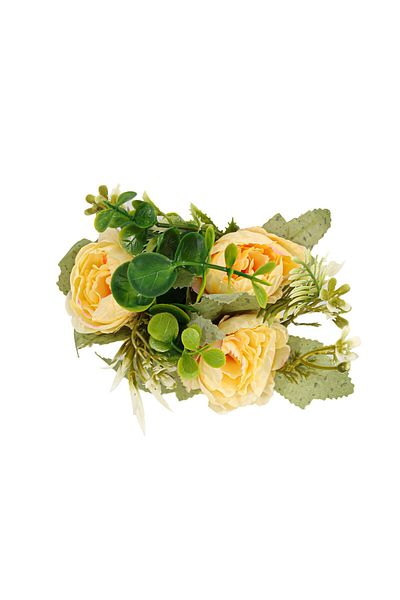 Ella Home Italia Vaza Rotunda Cu Flori, Galben Cu Roz, Plastic, 17cm - Roz, Plastic, 17cm