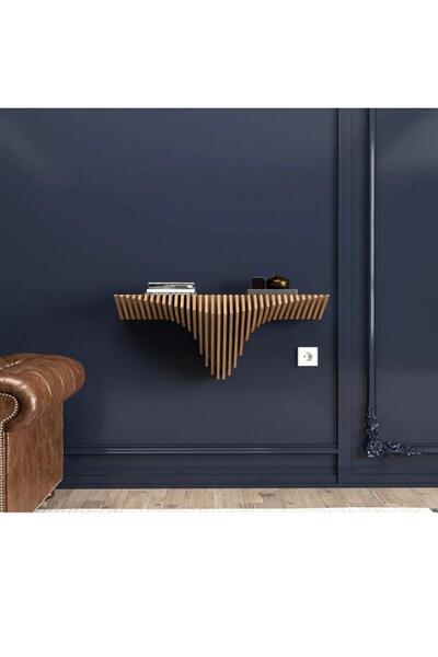 Barida Sanat Ahşap Modern Duvar Rafı, Salon Ofis Antre Duvar Dekorasyonu 70 C...