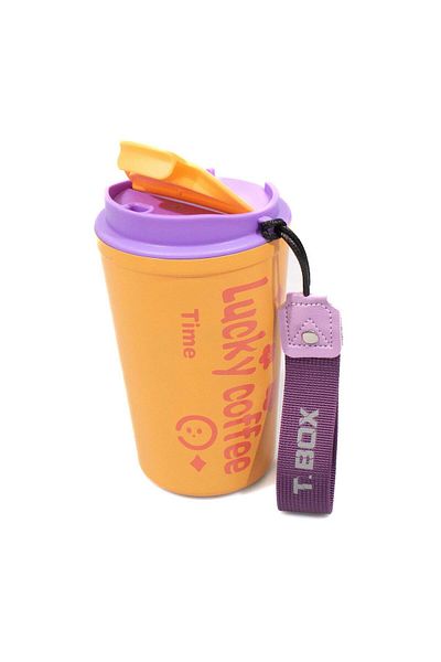 Ella Home Thermos coffee mug, stainless steel, 380ml, yellow with pink