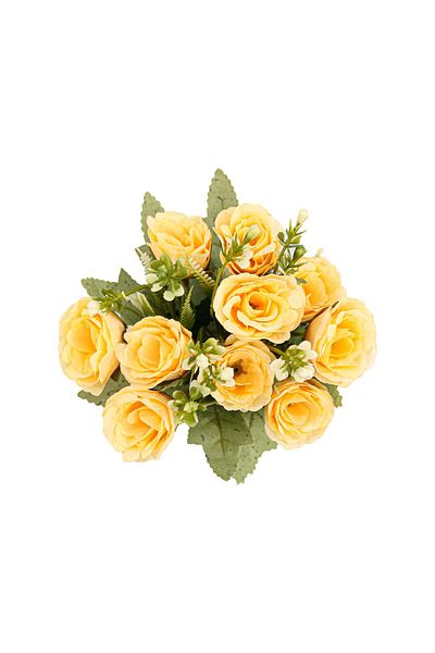 Ella Home Italia Ghiveci Cu Trandafiri, Galben, Plastic, 18cm - Galben, Plastic, 18cm