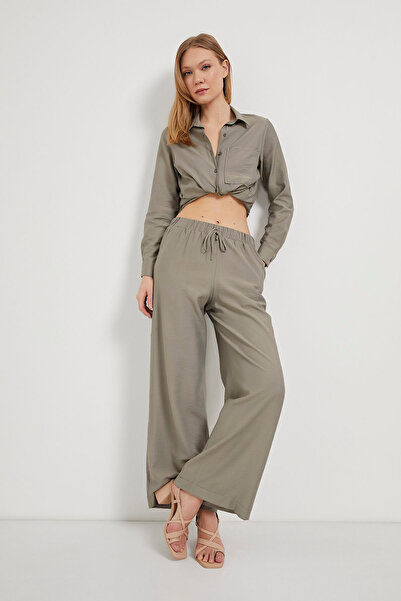 Arma Life Жіночі широкі штани з еластичним поясом та фактурною тканиною, колі...