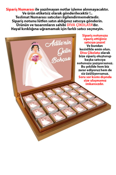 Diva Çikolata Gelin Bohçası Çikolatası 72 Adet Madlen Çikolata