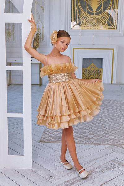 By Feyza Kids Collection Принцеса Блум - вечерна рокля със специален дизайн и щипка за коса включени🎀
