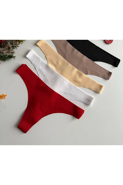 CEGEB 5-Pack Laser Cut Women's Thong Panties 5-Pack