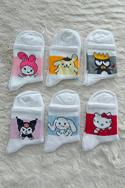 Esinti 6 ζευγάρια κάλτσες με βαμβακερά σχέδια – Ανδρικές γυναικείες κάλτσες Unisex συμβατές με κολέγιο και αθλητικά παπούτσια