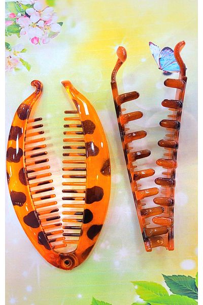 GÜLPEŞE 2 Pack Leopard Detailed Fish Banana Buckle Xp-779