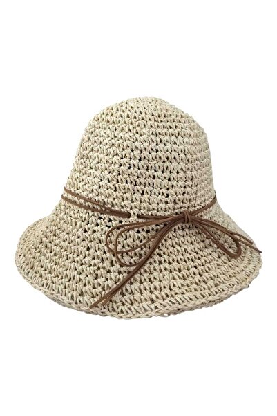 Aware Time قبعة فيدورا نسائية منسوجة من القش