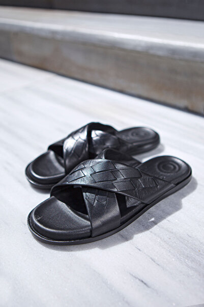 Vantaggio Pulse Siyah Deri Erkek Terlik