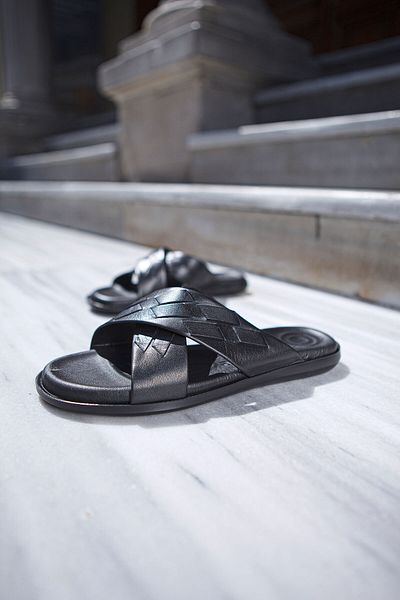 Vantaggio Ανδρικές παντόφλες Pulse Black Leather