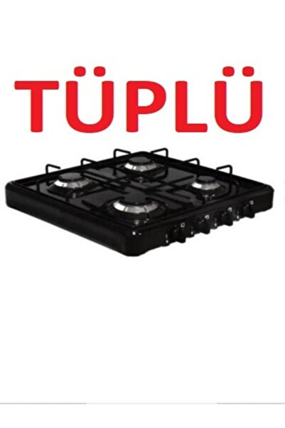 ELİSA 4 Lü Set Üstü Lpg Tüplü Ocak 4 Gözlü Tüplü Ocak Tüp Hortumlu Ocak Mutfak Tüp Dedantör Seti