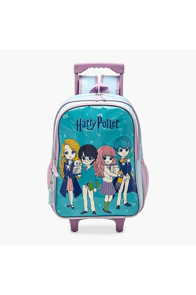 Warner Bros Harry Potter Print Trolley Backpack with Lunch Bag and Pencil Pouch - 16 inches