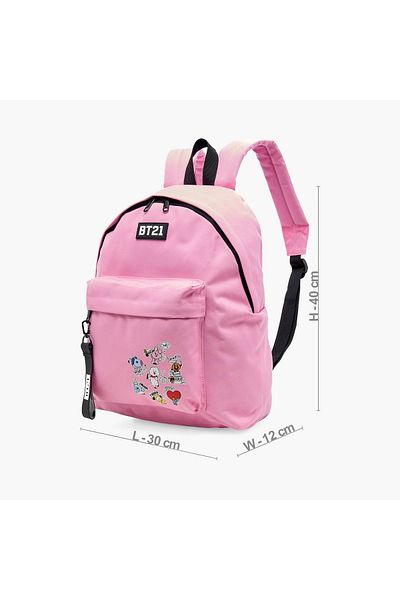 BT21 Printed Backpack with Adjustable Straps and Zip Closure - 16 inches