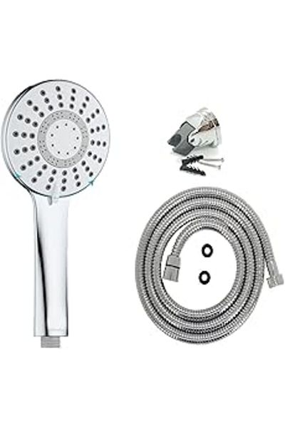Mu Art Ahşap Nerolia Rainy Luxury Shower Set - 5 Functions Massage Shower Head + 150cm Extra Long Double Sash Shower