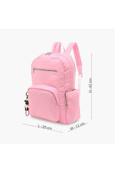 Juniors Solid Backpack with Adjustable Shoulder Straps and Zip Closure - 17 inches