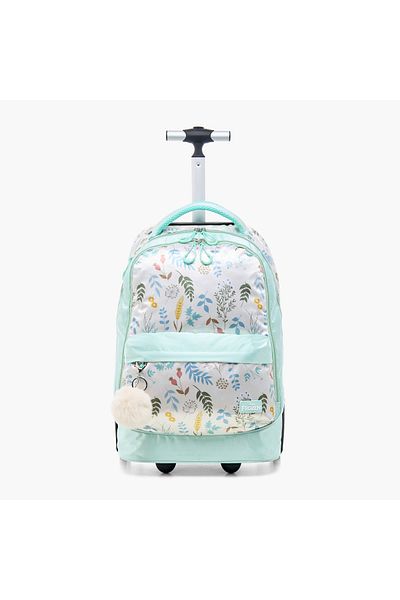 Disney All-Over Frozen Print Trolley Backpack with Retractable Handle and Zip Closure - 18 inches