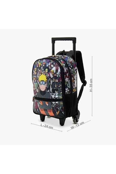 TV TOKYO TV Tokyo Naruto Print Trolley Backpack with Retractable Handle - 14 inches