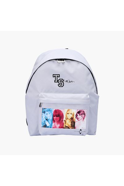 Celebrtyicons Swifties Print Backpack with Adjustable Straps and Zip Closure - 30x12x40 cm