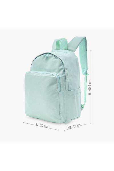 Juniors Solid Backpack with Adjustable Straps and Zip Closure - 16 inches