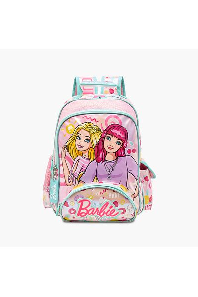mattel Barbie Print Backpack with Adjustable Shoulder Straps - 16 inches