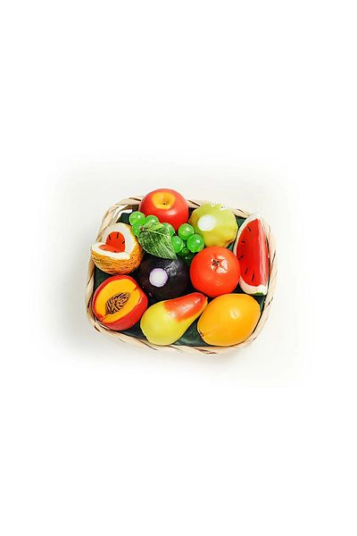 Halımax Handmade Decorative Mis Scented Natural Fruit Soap with Basket 10 Pieces