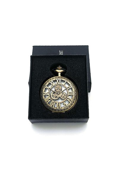 valkyrie Vintage Antique Design Elegant Bronze Quartz Pocket Watch with Roman Numerals