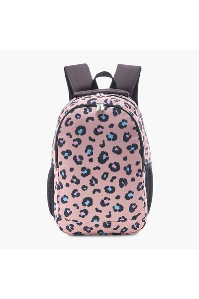 Juniors Animal Print Backpack with Adjustable Straps and Zip Closure - 16 inches