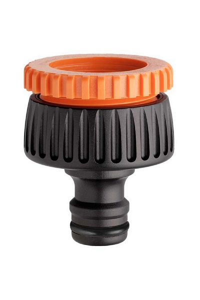CLABER 1-3/4inch Threaded Tap Hose Connector Black and Orange
