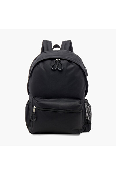 Juniors Solid Backpack with Adjustable Straps and Zip Closure - 16 inches