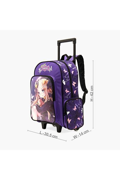 Juniors Graphic Print Trolley Backpack with Lunch Bag and Pencil Case - 16 inches