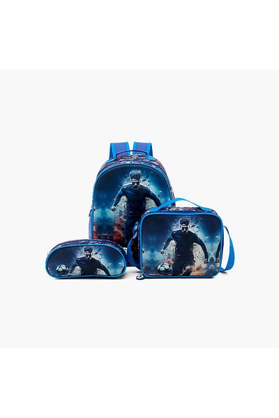 Juniors Graphic Print Backpack with Lunch Bag and Pencil Pouch - 12 inches