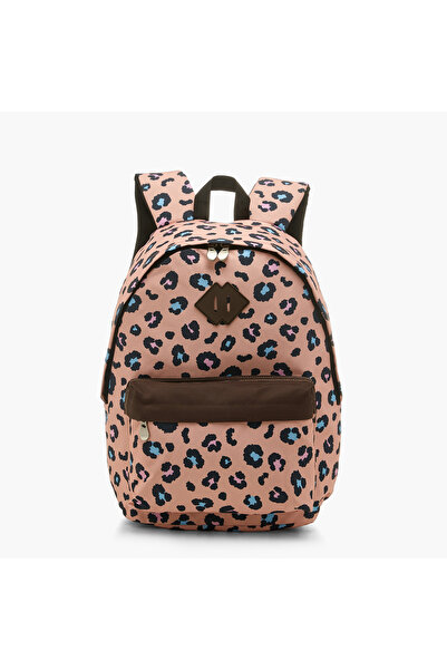 Juniors حقيبة ظهر مطبوعة بنقشة حيوانية كاملة مع أحزمة قابلة للتعديل وسحاب للإ...