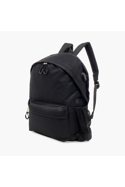 Juniors Solid Backpack with Adjustable Straps and Zip Closure - 16 inches
