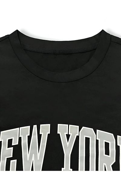 uyguntarz Σετ σορτς μπλουζάκι με στάμπα Unisex New York U.S.A