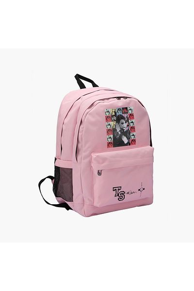 Celebrtyicons Swifties Print Backpack with Adjustable Straps and Zip Closure - 30x20x44 cm
