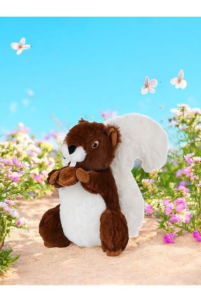 BYCEGU 81478 Small Cute Sweet Plush Squirrel Puffy Tailk 25cm