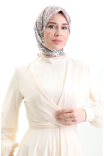 sefamerve Βαμβακερό κασκόλ Karaca Pattern 81094-08 Salmon Cream
