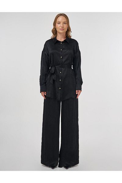 Kayra Textured Double Suit Black