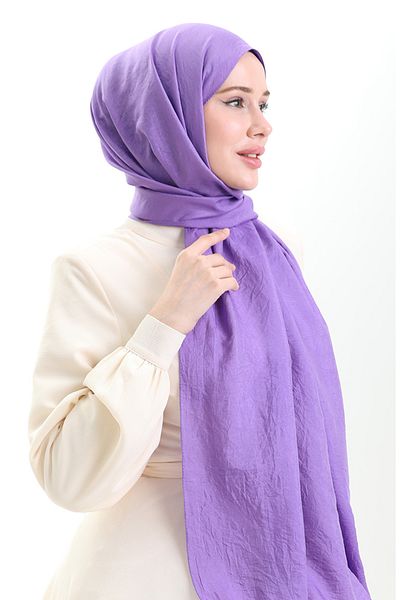 sefamerve Madame Mary Γαλλικό Voile Shawl 19099-27 Μωβ