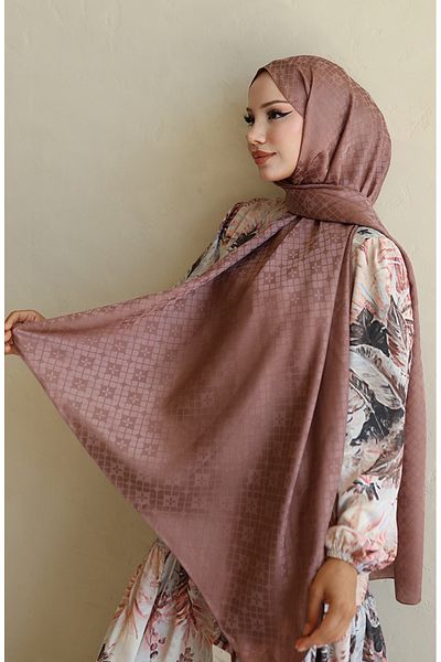 sefamerve Karaca Jacquard Shawl 81096-14 Milk Brown