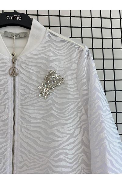 Armine TREND Brooch-Lined-Zippered Tunic-25Yt418