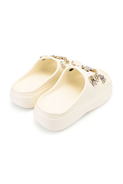 Tmall Women's Casual Slippers, Foam, With Accessories, Lightweight, SA55, White