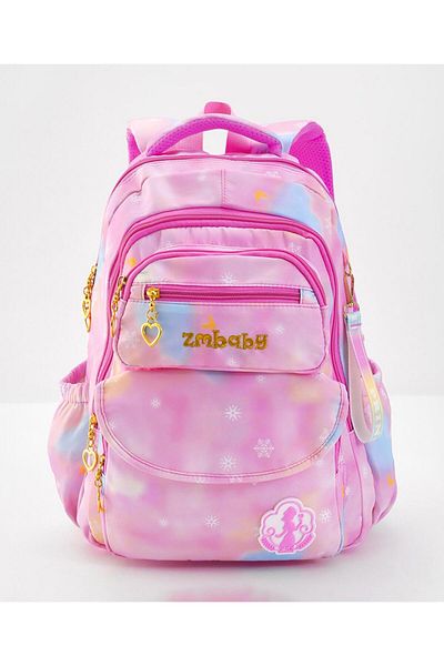 Bonfino Bonfino School Bag, Two Spacious Compartments, Padded Shoulder Straps, Pink - 17 Inches