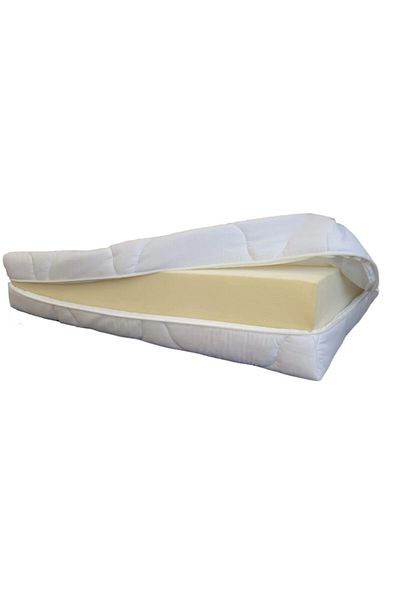 Metru Patrat Mattress Protector Cover with Zipper, 60x120 cm, Quilted White Material