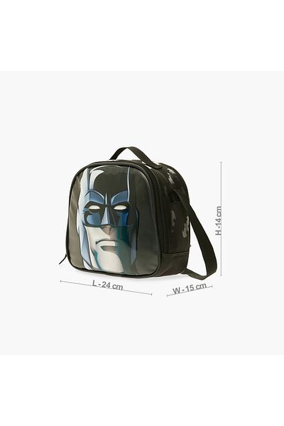Warner Bros Batman Print Lunch Bag with Zip Closure