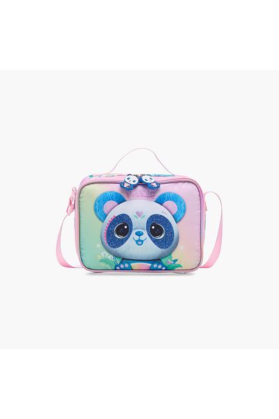 Juniors Panda Print Lunch Bag with Adjustable Strap and Zip Closure