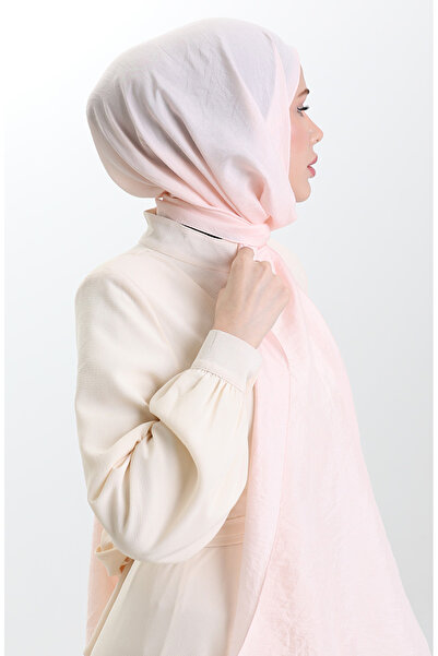 sefamerve Madame Mary Fransız Vual Şal 19099-11 Toz Pembe