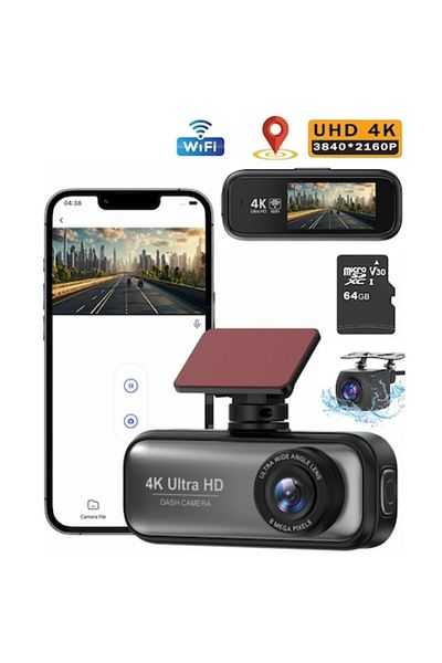 QOVU Camera auto DVR QOVU®Dubla 4K-2K, GPS, WiFi, V26a