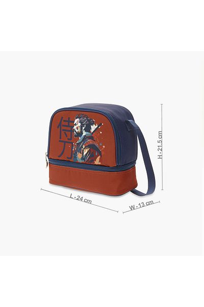 Juniors Graphic Print Lunch Bag with Zip Closure